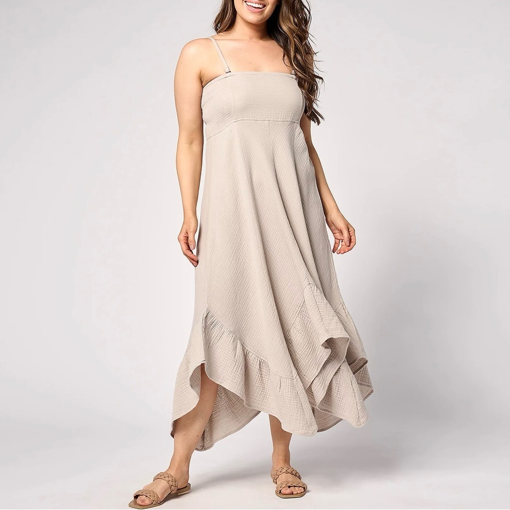 Studio Park Kerstin Lindquist Dove Gray Cotton Gauze Convertible Skirt Dress MP